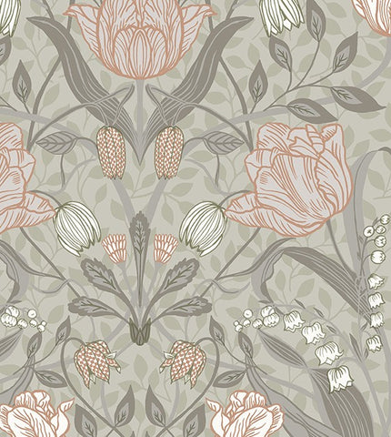 4080-44105 Filippa Grey Tulip Wallpaper