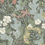 4080-83103 Elise Green Nouveau Gardens Wallpaper