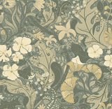 4080-83104 Elise Sea Green Nouveau Gardens Wallpaper