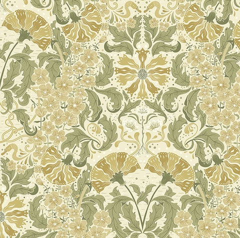 4080-83117 Ojvind Gold Floral Ogee Wallpaper
