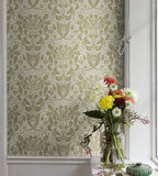 4080-83127 Berit Olive Floral Crest Wallpaper