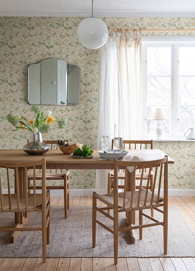 4080-92135 Magdalena Light Yellow Dandelion Wallpaper – wallcoveringsmart