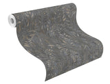 4096-561289 Beck Charcoal Vertical leaf Leak Wallpaper