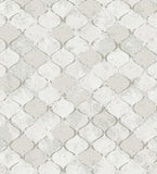 4105-86608 Pilak Silver Ogee Tile Wallpaper