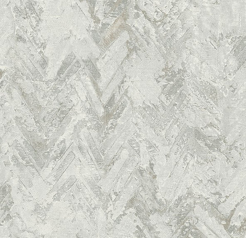 4105-86610 Amesemi Light Grey Distressed Herringbone Wallpaper