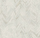 4105-86614 Amesemi Off-White Distressed Herringbone Wallpaper