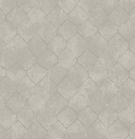 4105-86656 Rauta Silver Hexagon Tile Wallpaper
