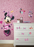DY0178 Pink Minnie Mouse Bow Kids Disney Wallpaper
