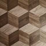 WMNF23212301 brown geometric cube 3D illusion textured Wallpaper