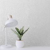 WMBA22005101 White cream plain faux mica stone textured Wallpaper