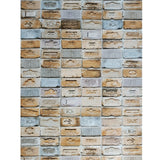 5678-02 Orange gray textured faux vintage concrete stone brick 3D Wallpaper