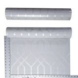 WM8423042 Silver Gray White Glitter Textured Geometric Trellis Quartz Wallpaper - wallcoveringsmart