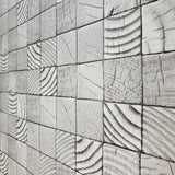 5626-10 Gray Faux Vintage Rustic Realistic Wood square blocks Wallpaper