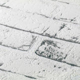 WM90783701 textured 3D white gray black modern faux brick Wallpaper