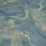 M5645 Murella Marble Vinyl Blue gold metallic faux fabric texture Wallpaper textured