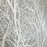 WM30094301 Trees branches dark gray silver Metallic Textured Wallpaper