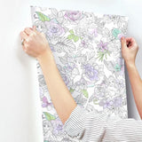 DI0964 York Wallpaper Disney Princess Royal Floral Unpasted Lilac Wallcoverings