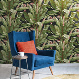 AT7071 Banana Leaf Sure Strip Wallpaper - wallcoveringsmart
