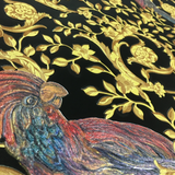 37053-1 Barocco Birds Textured Black Gold Wallpaper - wallcoveringsmart
