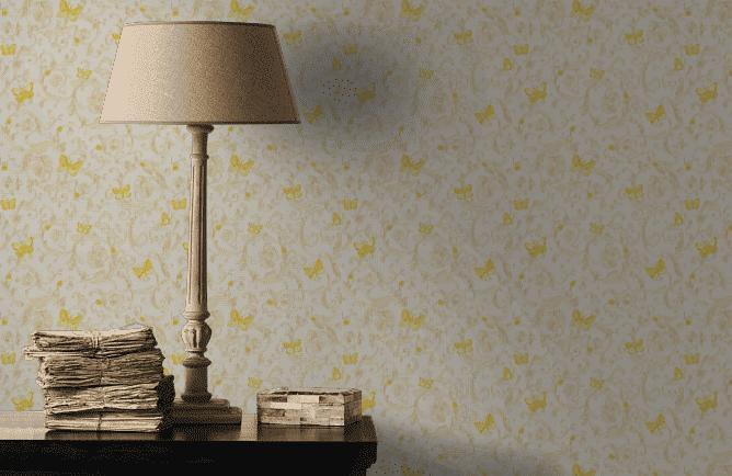 34326-2 Butterfly Barocco Gold Black Wallpaper – wallcoveringsmart