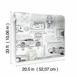 DI0917 York Neutral Disney and Pixar Cars Schematic Unpasted Wallcoverings