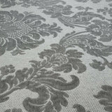 Z63027 Zambaiti Gray textured victorian damask faux fabric Wallpaper