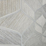 Z63031 Zambaiti Gray silver bronze metallic faux fabric textured geometric Wallpaper