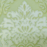 6513-04 Green white gold Vintage Victorian damask Paper Wallpaper