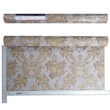 8578-12 Wallpaper Oriental Scenic Asian Gray Brass Gold Metallic textured 3D - wallcoveringsmart