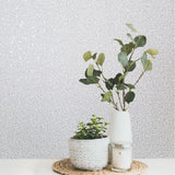 WMSR21020101 Modern Faux Mica vermiculite stone white Wallpaper