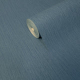 77004 Denim Blue Faux Sack Grasscloth Textured Wallpaper