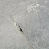 78063 Portofino Plain textured Gray Sliver Metallic faux fur Wallpaper 