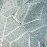 Z63034 Zambaiti Teal green gold faux fabric textured geometric wave lines Wallpaper