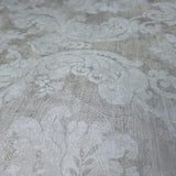 75906 Portofino Victorian taupe gray off white damask textured Wallpaper