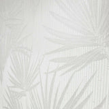 Z63007 Zambaiti White bamboo textured tropical leaf jungle palm leaves Wallpaper