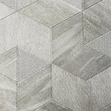 Z44525 Zambaiti gray silver metallic faux cow skin textured geometric Wallpaper
