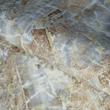 5637-02 Textured gray brown gold metallic cracks faux marble stone 3D Wallpaper