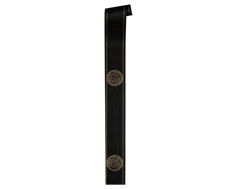 93522-4 Medusa Greek Key Black Gold Versace Border – wallcoveringsmart