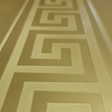93524-2 Versace Striped Greek Key Gold Wallpaper