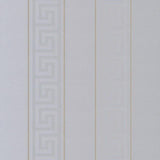 93524-5 Greek Key Stripped Silver Gray Gold Versace Wallpaper - wallcoveringsmart