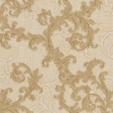 96231-2 Versace Calligraphy Beige Brass Barocco Designer Textured Damask Wallpaper rolls