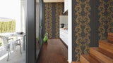 96232-6 Gold Gray Black Wallpaper - wallcoveringsmart