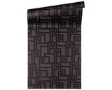 96236-3 Gray Grey Charcoal Black Greek Key Wallpaper - wallcoveringsmart