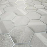 Z44809 Lamborghini gray silver Metallic Hexagon Geometric Textured Wallpaper