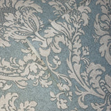 Z63024 Zambaiti Blue white textured victorian damask faux fabric texture Wallpaper
