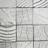 5626-10 Gray Faux Vintage Rustic Realistic Wood square blocks Wallpaper