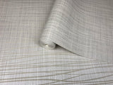 135063 Flocked beige gray off white tan Wallpaper Textured Flocking Velvet Wave Lines - wallcoveringsmart