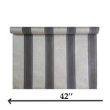 Z38016 Charcoal gray taupe silver stripes faux fabric lines textured striped Wallpaper