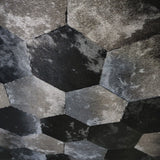 Z80011 Contemporary Geometric Hexagon black wallpaper faux cow hide skin textured roll