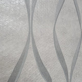 M50012 Contemporary Wallpaper Gray off white cream tiles wavy lines textured roll